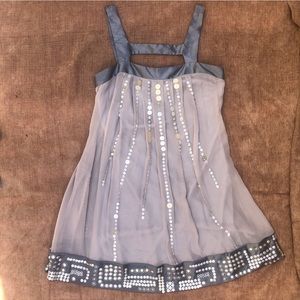 SUMMER SALE Sue Wong Silver Mini Dress